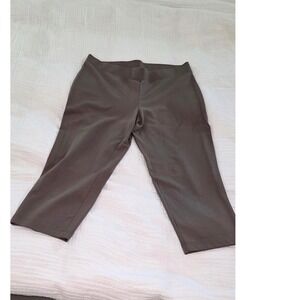 Pure Jill Slim-Leg Cropped Pants Womens L Casual Comfort Olive Green